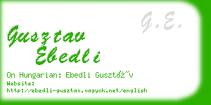 gusztav ebedli business card